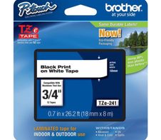 Brother Original P-Touch Farbband schwarz auf weiß (TZE-241)