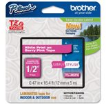 Brother TZe MQP35 - Laminiertes Band (matt) - Weiß auf Beerenrosa - Rolle (1,2 cm x 5 m) - 1 Rolle(n) - für P-Touch GL-H