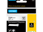 DYMO® Original IND-Schriftband für Rhino, Permanent Polyester - schwarz auf transparent
