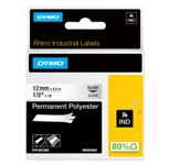DYMO® Original IND-Schriftband für Rhino, Permanent Polyester - schwarz auf transparent
