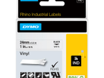 DYMO® Original IND-Schriftband für Rhino 6000+, farbiges Vinyl - schwarz auf weiss