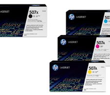 HP Original 507A/ 507X Toner 4er Set schwarz hohe Kapazität, cyan, magenta, gelb