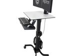 Ergotron WorkFit-C Dual mobiler Steh-Sitz Arbeitsplatz mit CF-Technologie für Bildschirme bis 60,96cm (24")