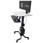 Ergotron WorkFit-C Dual mobiler Steh-Sitz Arbeitsplatz mit CF-Technologie für Bildschirme bis 60,96cm (24")