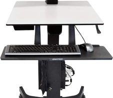 Ergotron WorkFit-C Single LD mobiler Steh-Sitz Arbeitsplatz für ein Display bis 60,96 cm 24 Zoll