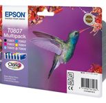 Epson Original T0807 Kolibri Druckerpatronen 6er Multipack BK/C/M/Y/LC/LM (C13T08074020)