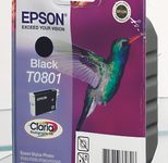 Epson Original T0801 Kolibri Druckerpatrone schwarz Blister 330 Seiten 7ml (C13T08014011)