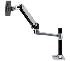 Ergotron LX Monitorarm mit 30,5 cm hoher Säule Tischhalterung für einen Monitor bis 86,36 cm 34 Zoll Aluminium