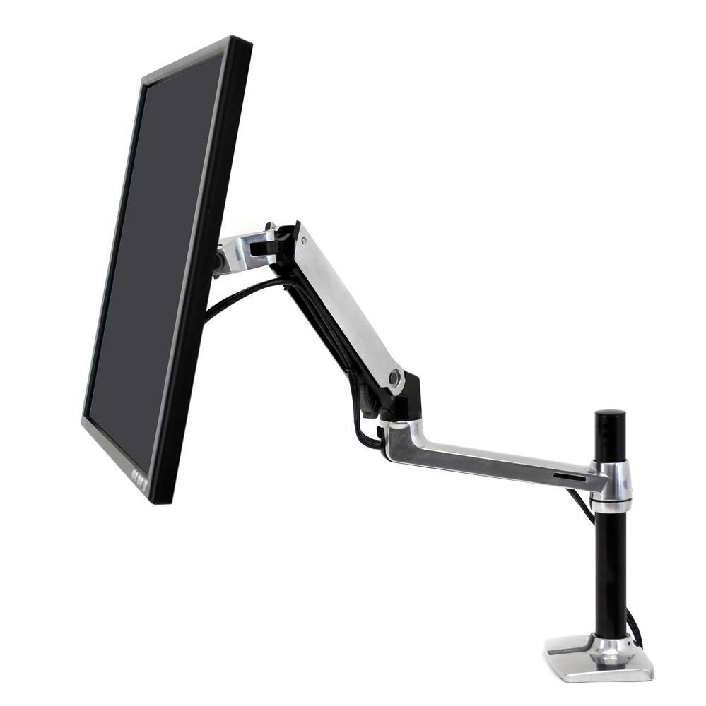 Ergotron LX Monitorarm mit 30,5 cm hoher Säule Tischhalterung für einen Monitor bis 86,36 cm 34 Zoll Aluminium