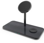 eSTUFF 3in1 Magnetic Wireless Desktop Charger - Schwarz
