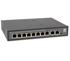 LevelOne Switch 10 Fast Ethernet-Ports mit 8 PoE-Ports 120W 2 Uplink Gigabit-Ports (FGP-1031)