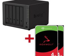 Synology DiskStation DS1522+ 5 Einschübe NAS-Server Leergehäuse + 2x Seagate Ironwolf SATA 3.5" HDD 4TB Festplatte