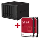 Synology DiskStation DS1522+ 5 Einschübe NAS-Server Leergehäuse + 2x WD Red SATA 3.5" HDD 4TB Festplatte