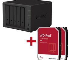 Synology DiskStation DS1522+ 5 Einschübe NAS-Server Leergehäuse + 2x WD Red SATA 3.5" HDD 4TB Festplatte
