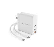 Hyper® HyperJuice PD3.1 140 W 3-port GaN Wall-Charger - w 2m USB-C to C PD3.1 cable & Travel Adapters