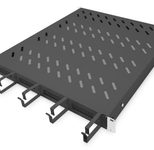 Digitus Fachboden 19"-Schränke festeinbau für 800mm Tiefe bis 120kg 1HE inkl. Kabelmanagement RAL9005 schwarz (DN-97683)