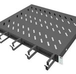 Digitus Fachboden 19"-Schränke festeinbau für 600mm Tiefe bis 120kg 1HE inkl. Kabelmanagement RAL9005 schwarz (DN-97681)