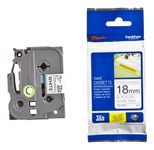 Brother TZe-S241 Extra starker Klebstoff Schwarz auf Weiß Rolle (1,8 cm x 8 m)