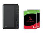 Synology DiskStation DS223 2 Einschübe NAS-Server Leergehäuse + 8TB (2x 4TB) Seagate Ironwolf SATA 3.5" HDD Festplatten