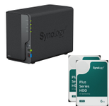 Synology DiskStation DS223 2 Einschübe NAS-Server Leergehäuse + 2x Synology Plus 3.5" SATA HDD Festplatte 6 TB (12TB)