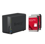 Synology DiskStation DS223 2 Einschübe NAS-Server Leergehäuse + 8 TB (2x 4 TB) WD Red 40EFZZ SATA 3.5" HDD Festplatten