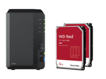 Synology DiskStation DS223 2 Einschübe NAS-Server Leergehäuse + 8TB (2x4TB) WD Red 40EFAX SATA 3.5" HDD Festplatten