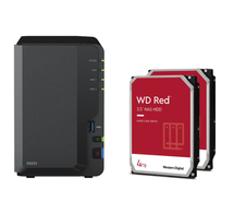 Synology DiskStation DS223 2 Einschübe NAS-Server Leergehäuse + 8TB (2x4TB) WD Red 40EFPX SATA 3.5" HDD Festplatten