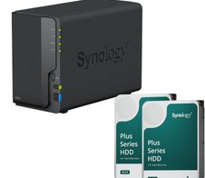 Synology DiskStation DS223 2 Einschübe NAS-Server Leergehäuse + 2x Synology Plus 3.5" SATA 6Gb/s Festplatte 4 TB (8TB)