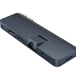 Hyper® HyperDrive Dual USB-C® TB compatible 7-in-2 Hub w univ. USB-C® ext adaptor - MN Blue - für alle MacBooks