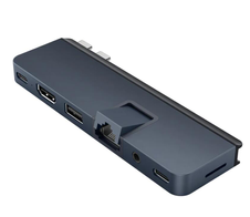 Hyper® HyperDrive Dual USB-C® TB compatible 7-in-2 Hub w univ. USB-C® ext adaptor - MN Blue - für alle MacBooks