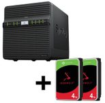 Synology DiskStation DS423 4 Einschübe NAS-Server Leergehäuse + 2x Seagate Ironwolf SATA 3.5" HDD 4TB Festplatte
