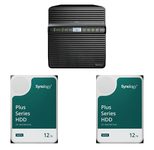 Synology DiskStation DS423 4 Einschübe NAS-Server Leergehäuse + 2x Synology Plus 3.5" SATA 6Gb/s Festplatte 12 TB (24TB)