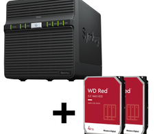 Synology DiskStation DS423 4 Einschübe NAS-Server Leergehäuse + 2x WD Red SATA 3.5" HDD 4TB Festplatte