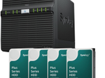 Synology DiskStation DS423 4 Einschübe NAS-Server Leergehäuse + 4x Synology Plus 3.5" SATA 6Gb/s Festplatte 4 TB (16TB)