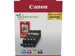 Canon Original CLI-526 Druckerpatronen Value Pack - 1 x schwarz / je 1 x CMY + 50 Blatt Fotopapier (4540B019)