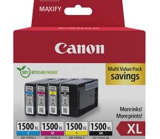 Canon Original PGI-1500XL Druckerpatronen 4er Multipack BK/C/M/Y (9182B010)