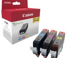 Canon Original Tintenpatronen CLI-521 Multipack cyan, magenta, gelb 446 Seiten 9ml (2934B015)