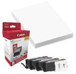 Canon Original CLI-581XL Druckerpatronen Value Pack - 1 x schwarz / je 1 x CMY + 50 Blatt Fotopapier (2052C006)