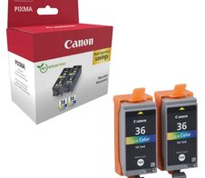 Canon Original CLI-36 color Druckerpatronen 2er-Pack - cyan magenta gelb