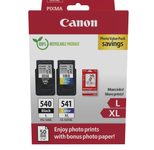 Canon Original PG-540L + CL-541XL Druckerpatronen Valuepack - 1 x schwarz / 1 x farbig + 50 Blatt Fotopapier (5224B012)
