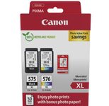Canon Original PG-575XL + CL-576XL Druckerpatronen Valuepack - 1 x schwarz / 1 x farbig + 50 Blatt Fotopapier (5437C006)