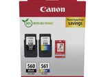 Canon Original PG-560 + CL-561 Druckerpatronen Valuepack - 1 x schwarz / 1 x farbig + 50 Blatt Fotopapier (3713C008)