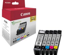 Canon Original PGI-570 + CLI-571 Druckerpatronen - Multipack 1 x schwarz / 1 x farbig (0372C006)