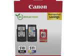 Canon Original PG-510 + CL-511 Druckerpatronen Valuepack - 1 x schwarz / 1 x farbig + 50 Blatt Fotopapier (2970B017)