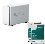 Synology DiskStation DS223J 2 Einschübe NAS-Server Leergehäuse + 2x Synology Plus 3.5" SATA HDD Festplatte 6 TB (12TB)