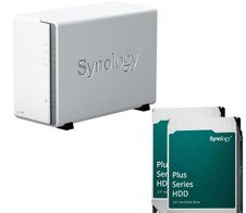 Synology DiskStation DS223J 2 Einschübe NAS-Server Leergehäuse + 2x Synology Plus 3.5" SATA 6Gb/s Festplatte 12 TB (24TB)