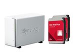 Synology DiskStation DS223J 2 Einschübe NAS-Server Leergehäuse + 8 TB (2x 4 TB) WD Red WD40EFZZ SATA 3.5" HDD Festplatten