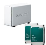 Synology DiskStation DS223J 2 Einschübe NAS-Server Leergehäuse + 16 TB Synology Plus (2x 8TB)