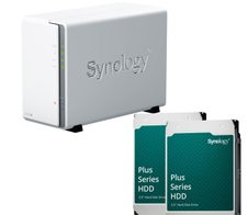 Synology DiskStation DS223J 2 Einschübe NAS-Server Leergehäuse + 16 TB Synology Plus (2x 8TB)