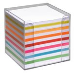 folia Zettelbox transparent inkl. Notizzettel farbig sortiert - 700 Stück